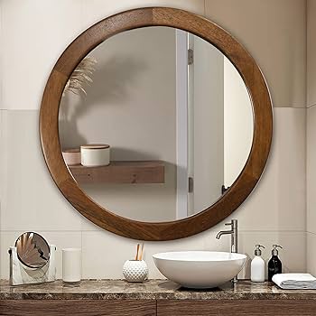 鏡 WALNUT TRAY MIRROR Jeanne Traditional Style Walnut Finished Rectangular Wood